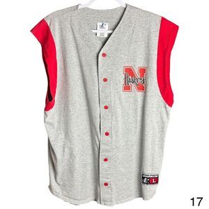 logo athletic mens large gray nebraska corn huskers college baseball jersey
